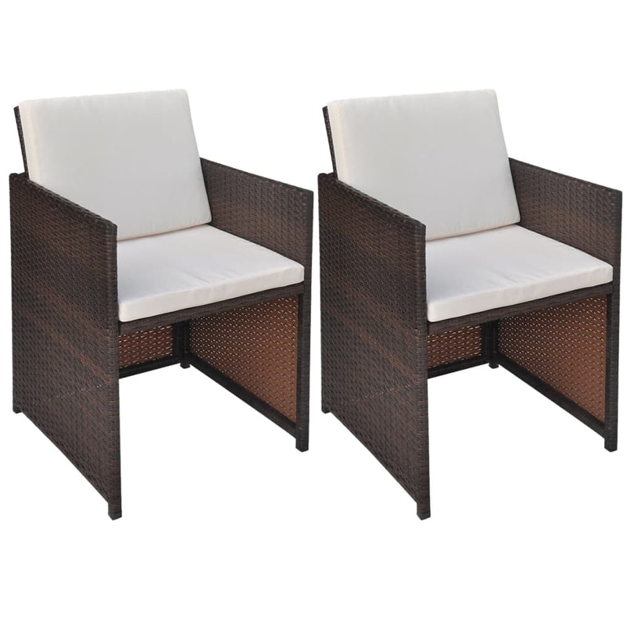 Tuinstoelen Met Kussens Poly Rattan Bruin