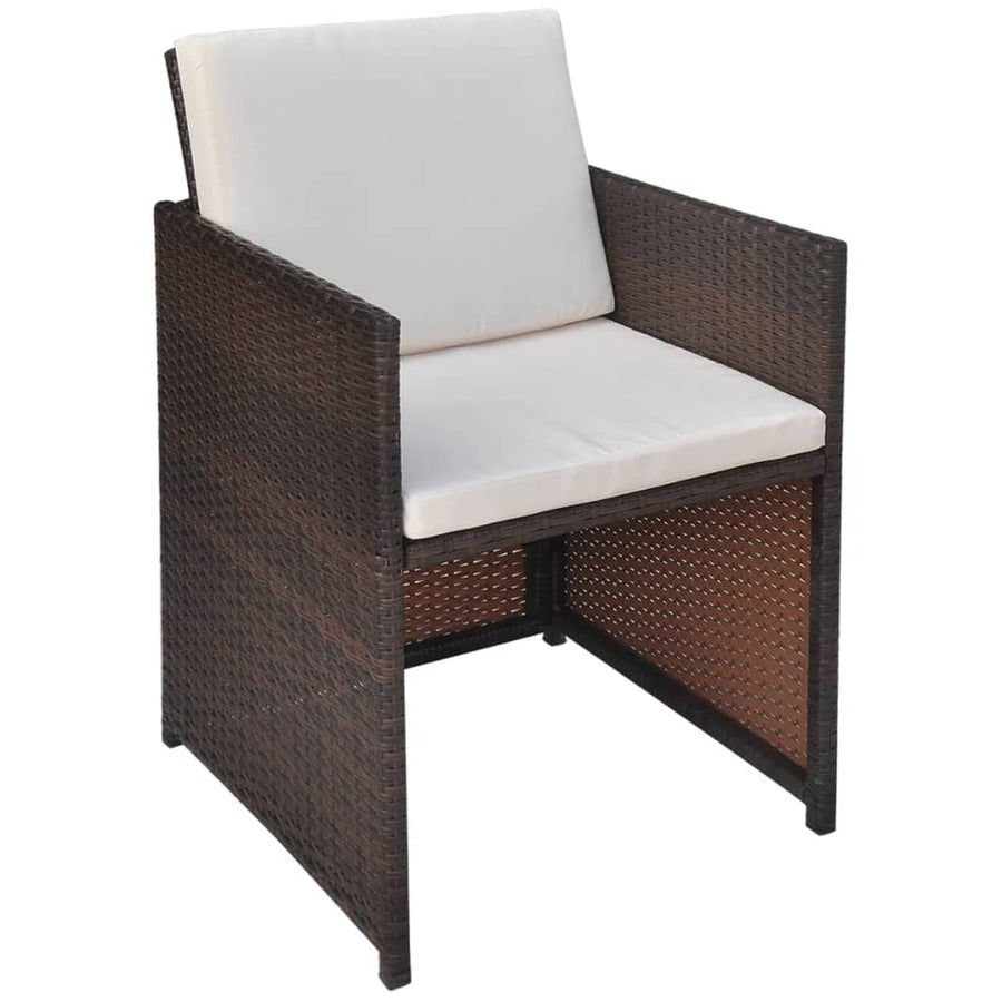 Tuinstoelen Met Kussens Poly Rattan Bruin