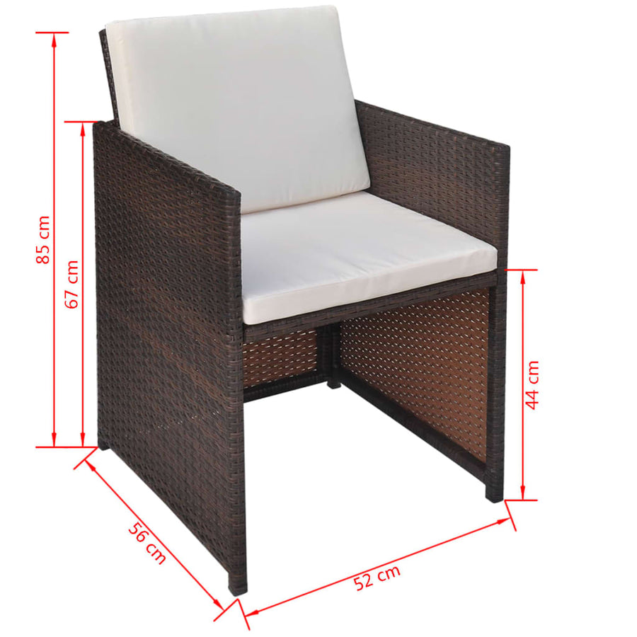 Tuinstoelen Met Kussens Poly Rattan Bruin