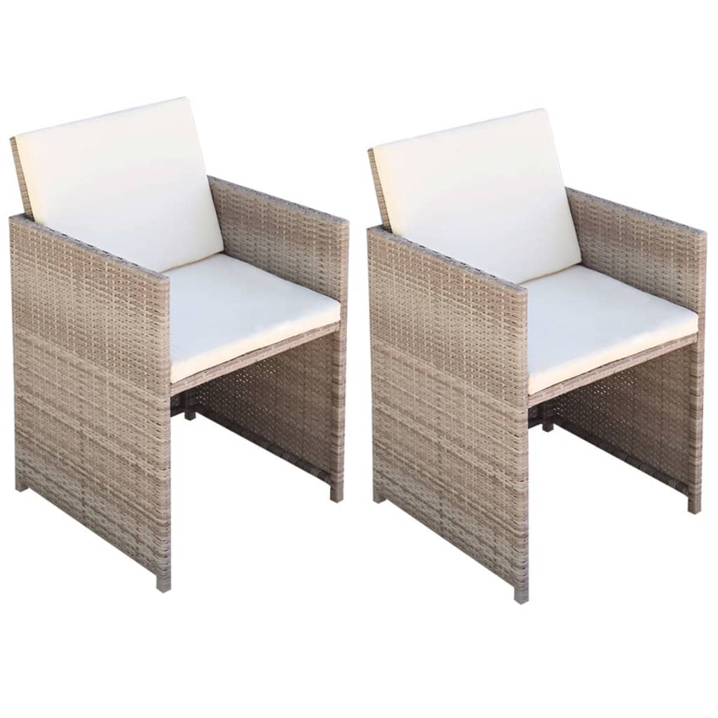 Tuinstoelen Met Kussens Poly Rattan Beige