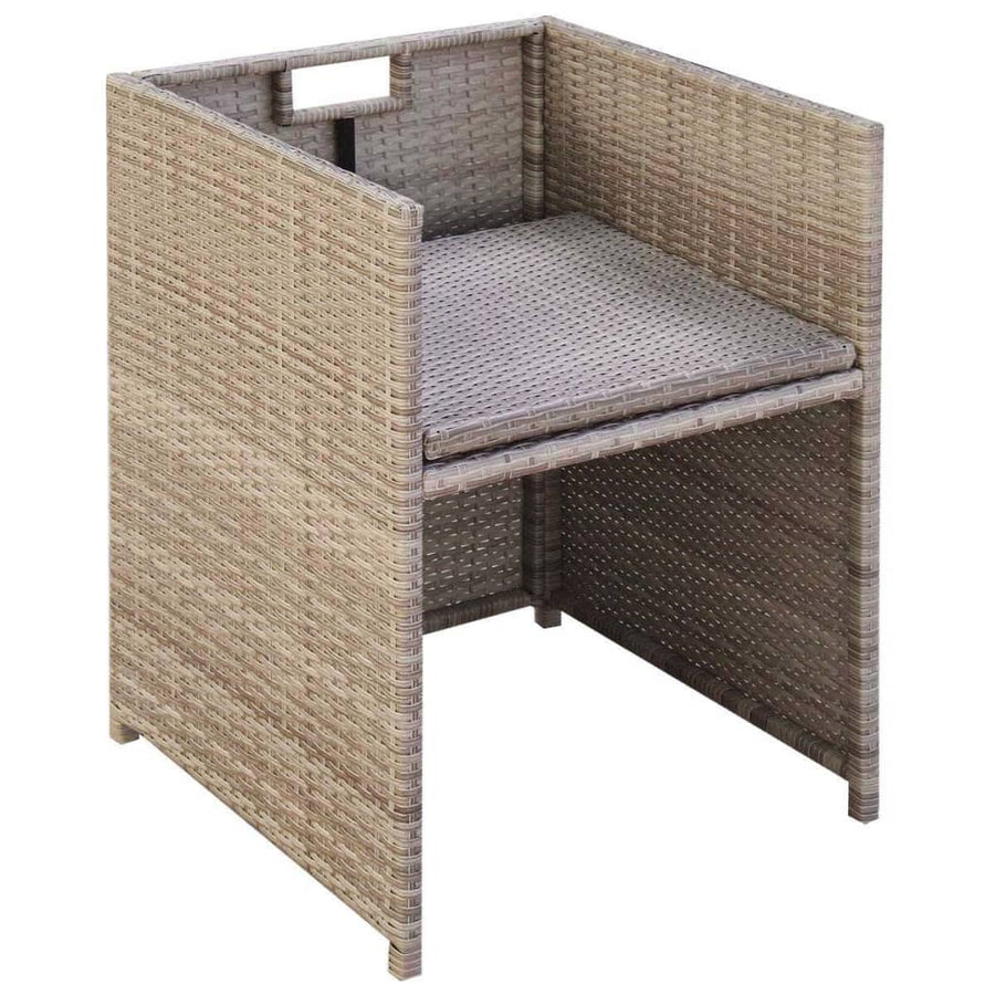 Tuinstoelen Met Kussens Poly Rattan Beige