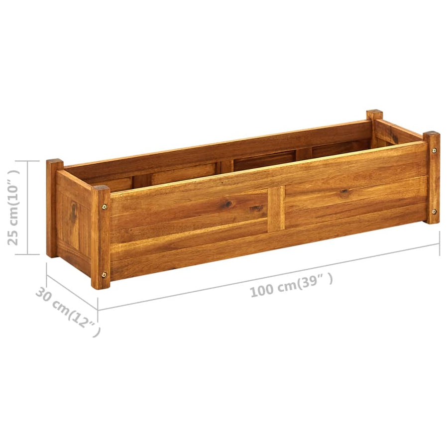 Plantenbak Verhoogd Acaciahout 100 x 30 x 25 cm
