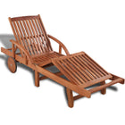 Solid acacia wood sunlounger