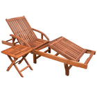 Ligbed met tafel massief acaciahout 200x68x30-83 cm