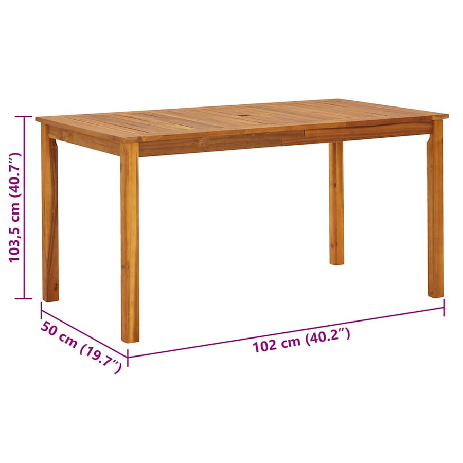 Tuintafel 140x80x74 cm massief acaciahout