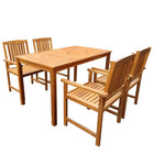 5-Piece Solid Acacia Wood Garden Set 4