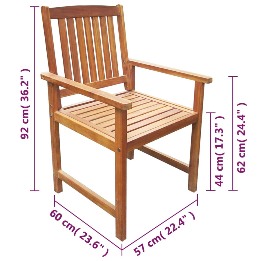 Tuinstoelen Massief Acaciahout 2 Bruin