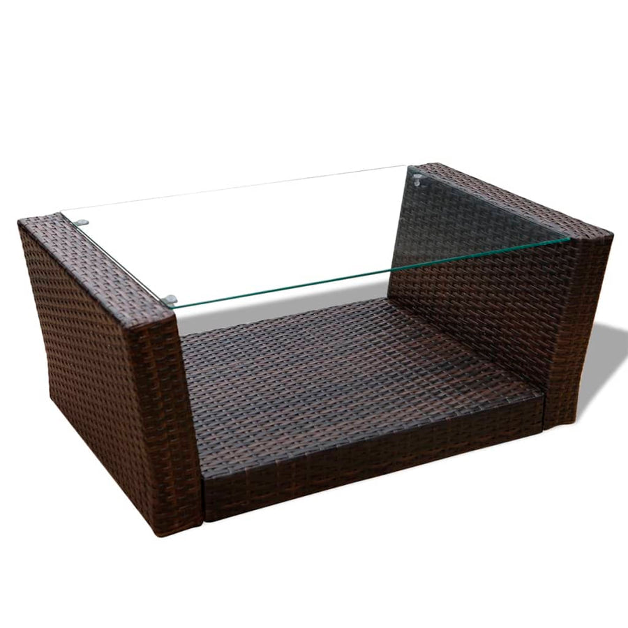 -Delige Loungeset Met Kussens Poly Rattan 4 Bruin