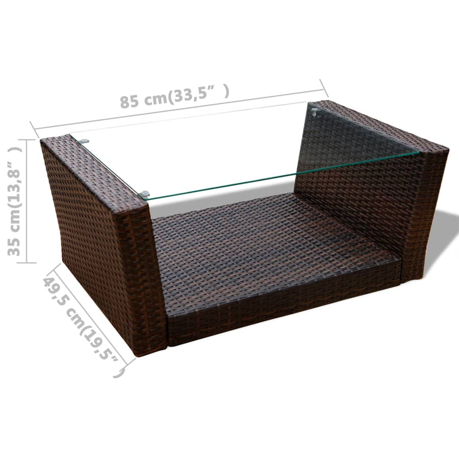 -Delige Loungeset Met Kussens Poly Rattan 4 Bruin