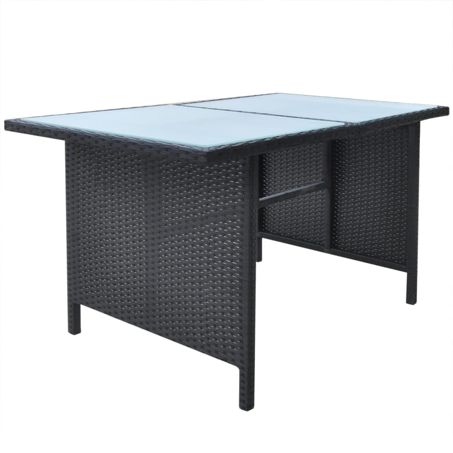 -Delige Tuinset Met Kussens Poly Rattan Zwart