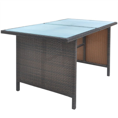 -Delige Tuinset Met Kussens Poly Rattan Bruin
