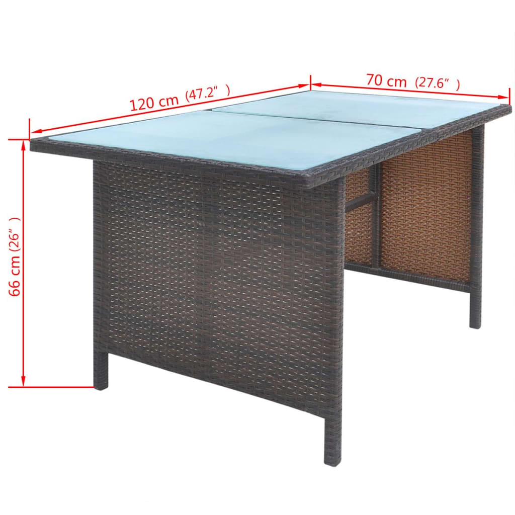 -Delige Tuinset Met Kussens Poly Rattan Bruin
