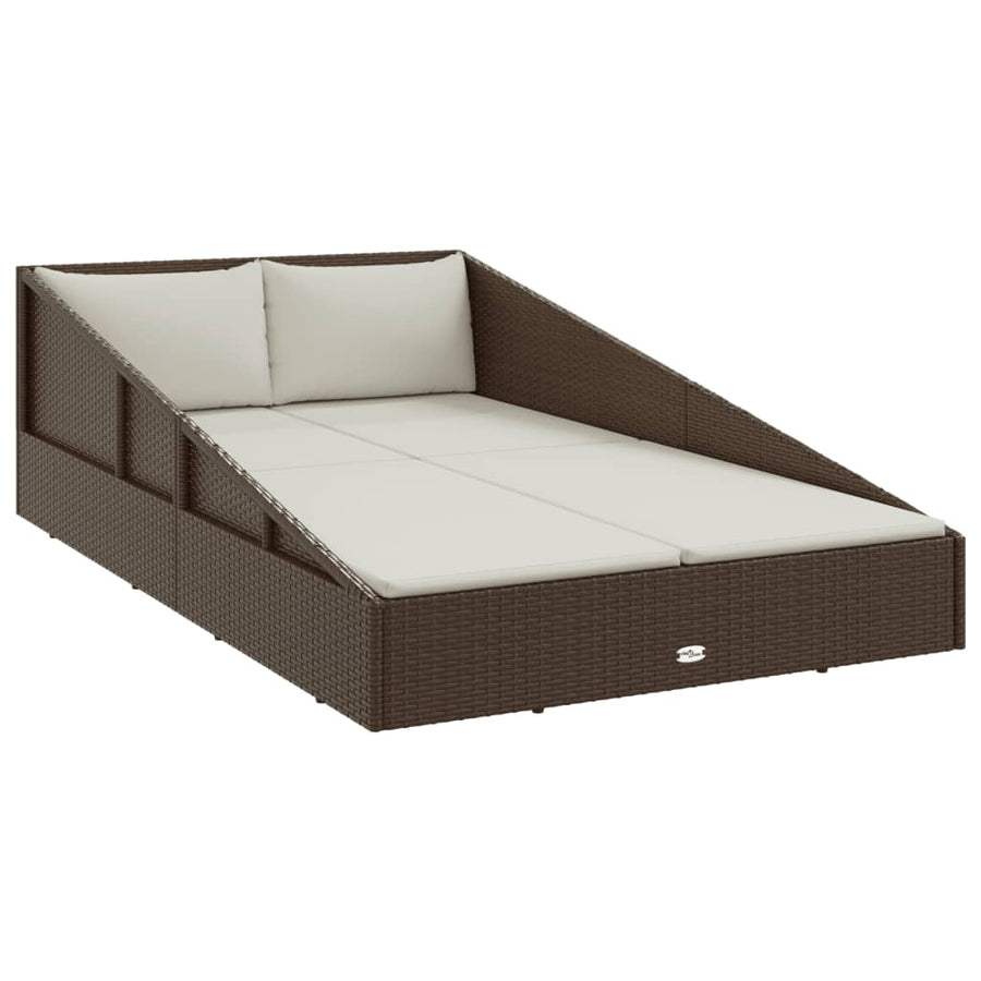Tuinbed 110X200 Cm Poly Rattan Bruin