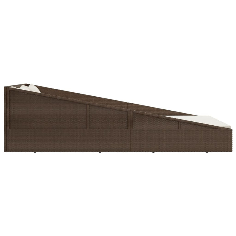 Tuinbed 110X200 Cm Poly Rattan Bruin