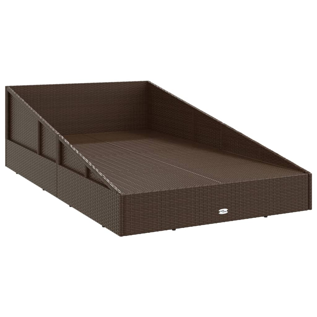 Tuinbed 110X200 Cm Poly Rattan Bruin