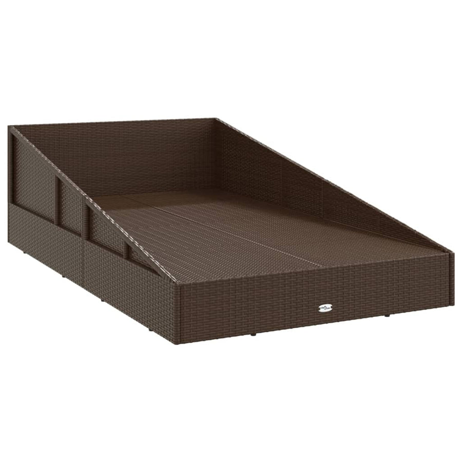 Tuinbed 110X200 Cm Poly Rattan Bruin