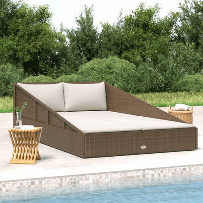 Tuinbed 110X200 Cm Poly Rattan Bruin