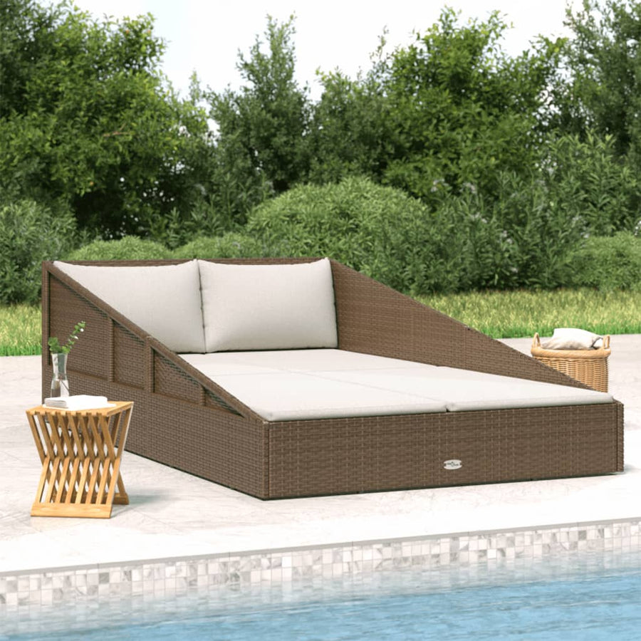 Tuinbed 110X200 Cm Poly Rattan Bruin