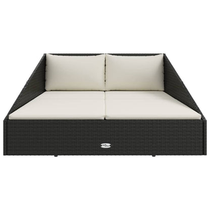 Tuinbed 110X200 Cm Poly Rattan Grijs Zwart