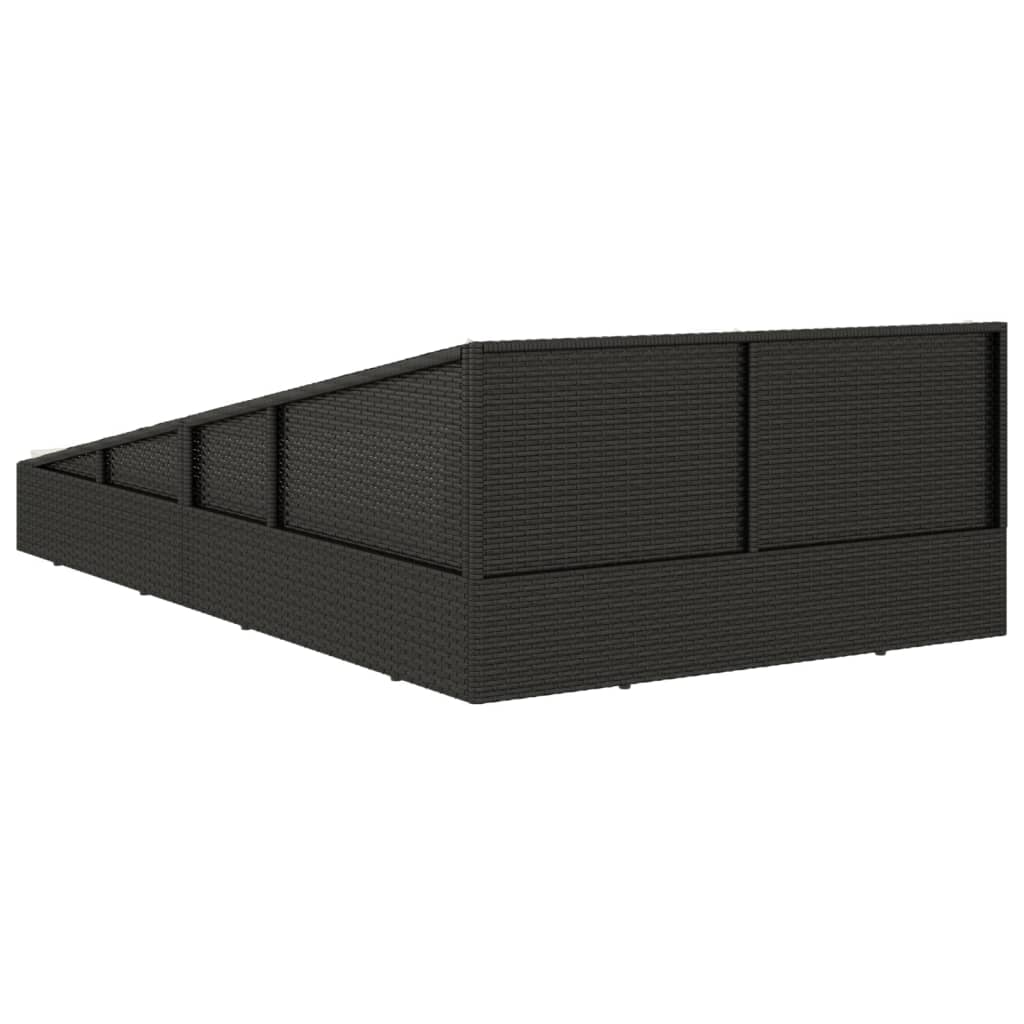 Tuinbed 110X200 Cm Poly Rattan Grijs Zwart
