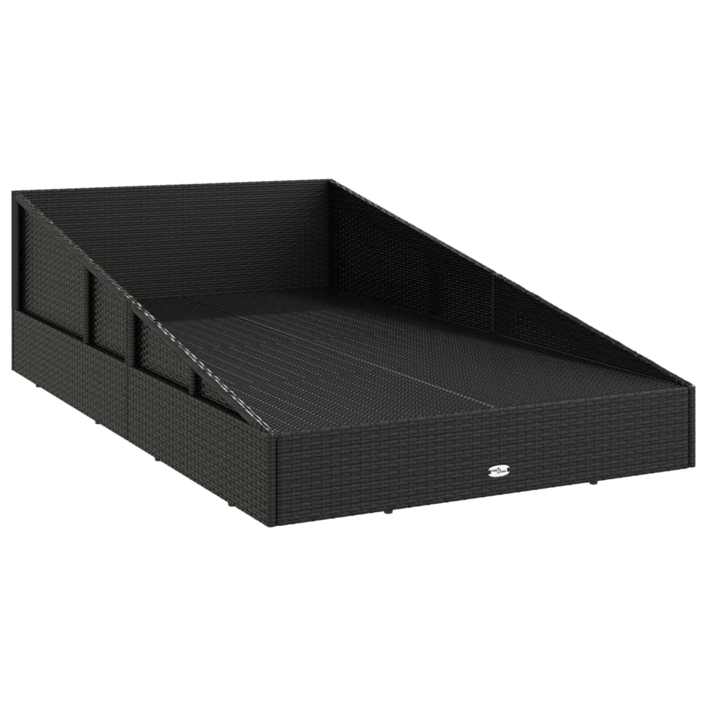 Tuinbed 110X200 Cm Poly Rattan Grijs Zwart