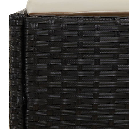 Tuinbed 110X200 Cm Poly Rattan Grijs Zwart