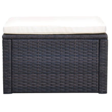 Voetenbank/Poef 53X53X30 Cm Poly Rattan Bruin