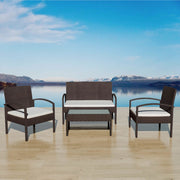 Loungeset 4-delig poly rattan bruin