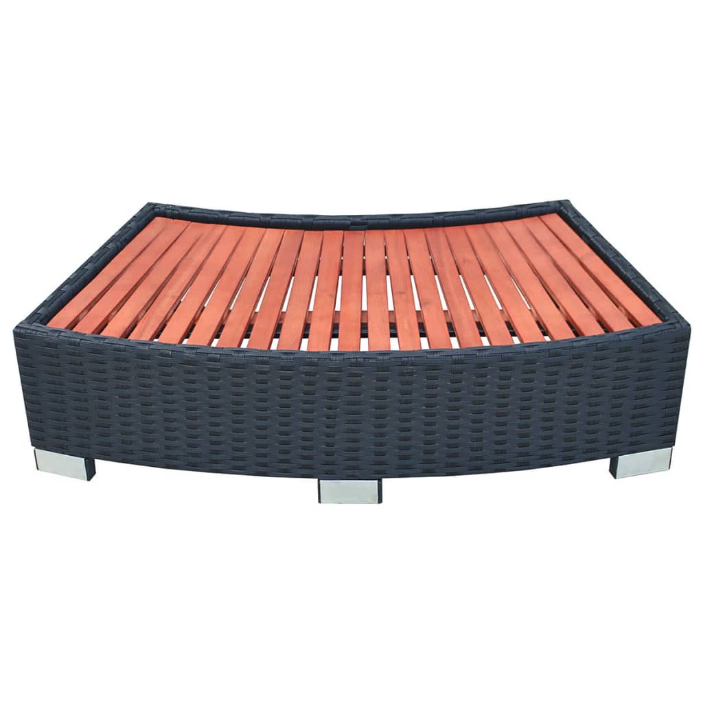 Spatrap 92X45X25 Cm Poly Rattan Zwart