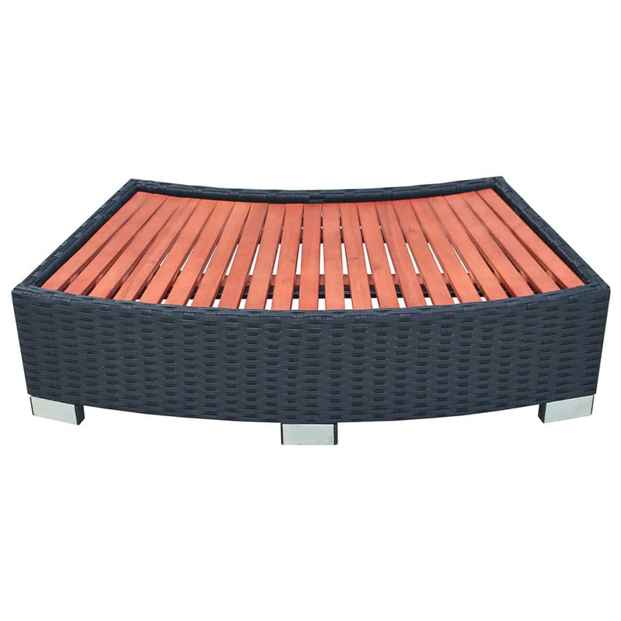 Spatrap 92X45X25 Cm Poly Rattan Zwart