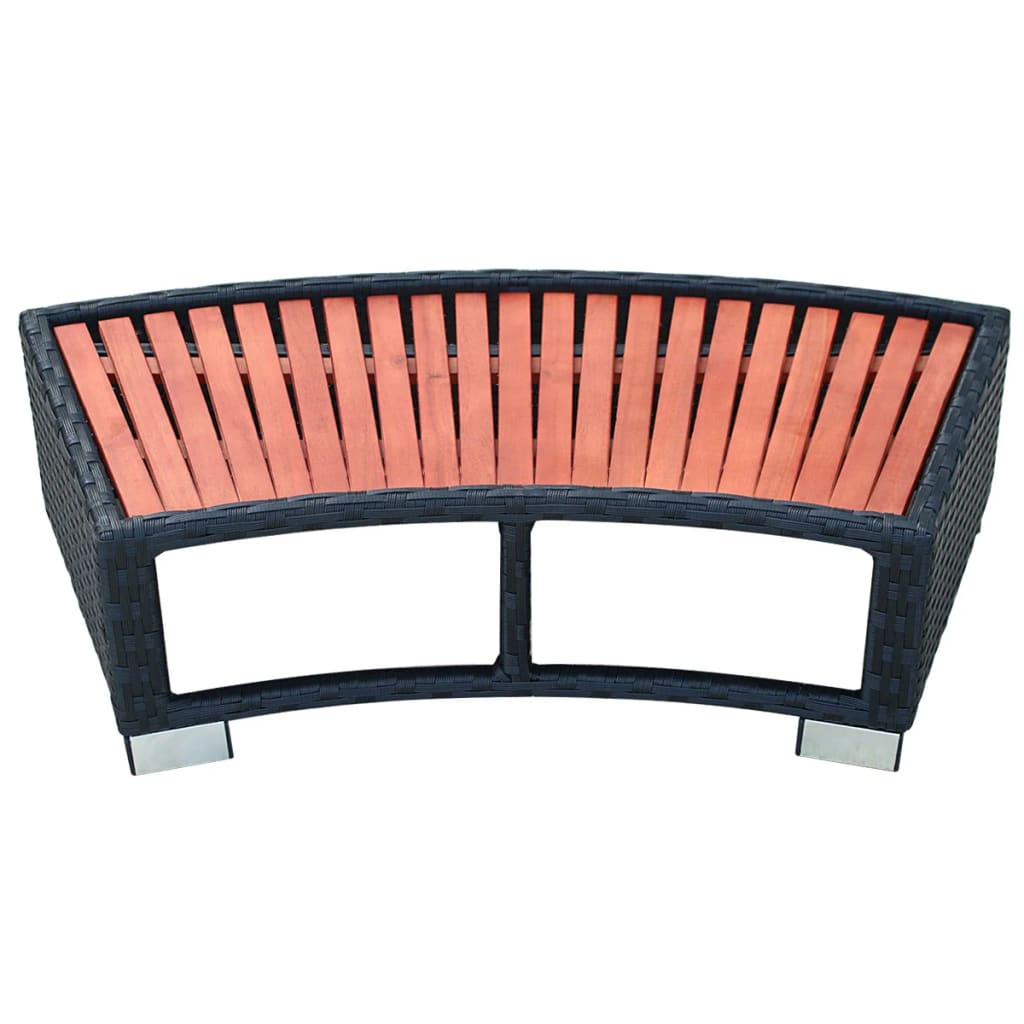 Spatrap 92X45X25 Cm Poly Rattan Zwart