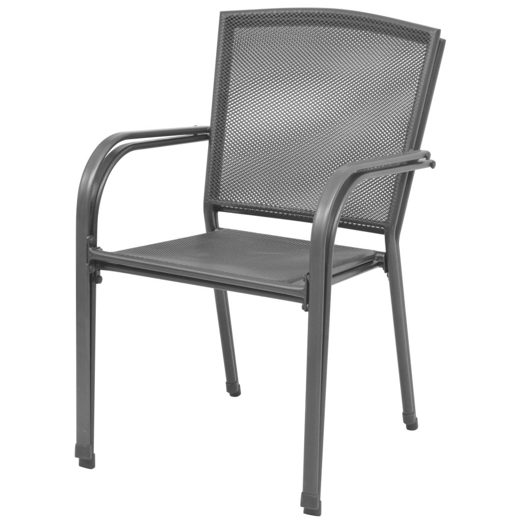 Tuinstoelen Stapelbaar 2 St Staal Grijs