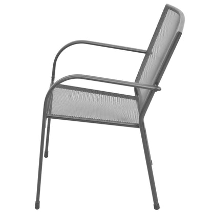 Tuinstoelen Stapelbaar 2 St Staal Grijs