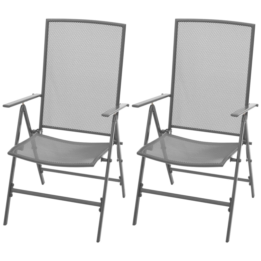 Tuinstoelen Stapelbaar 2 St Staal Grijs