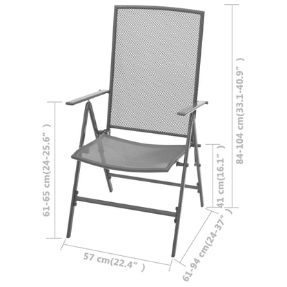 Tuinstoelen Stapelbaar 2 St Staal Grijs