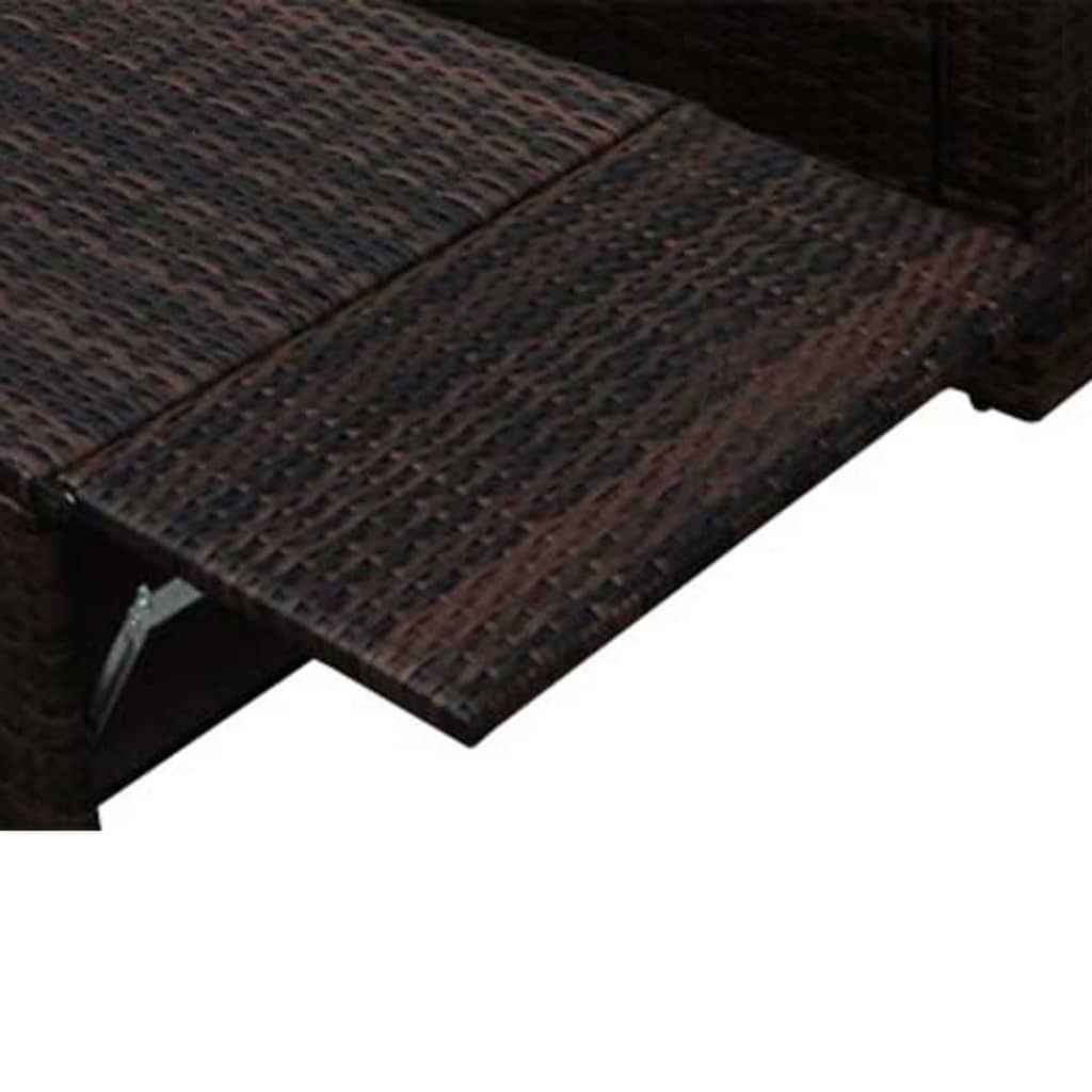 -Delige Loungeset Met Kussens Poly Rattan Bruin