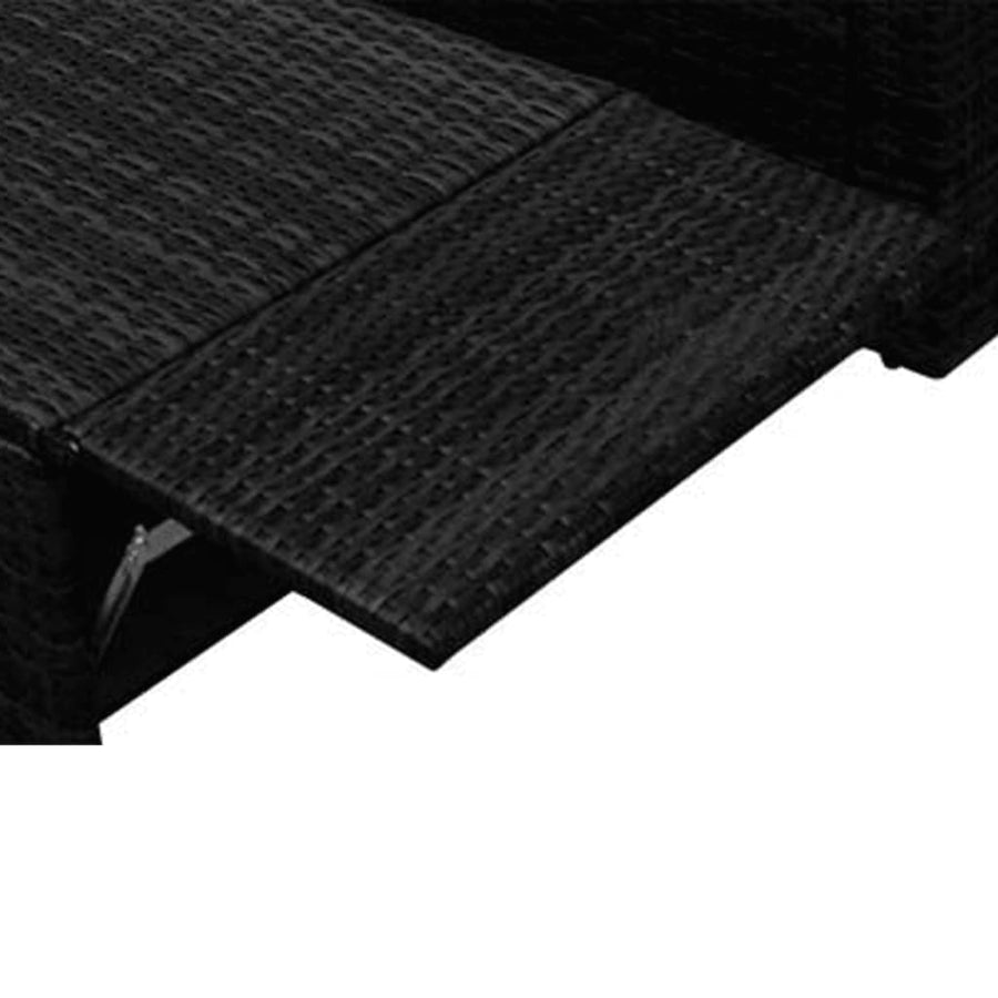 -Delige Loungeset Met Kussens Poly Rattan Zwart en wit