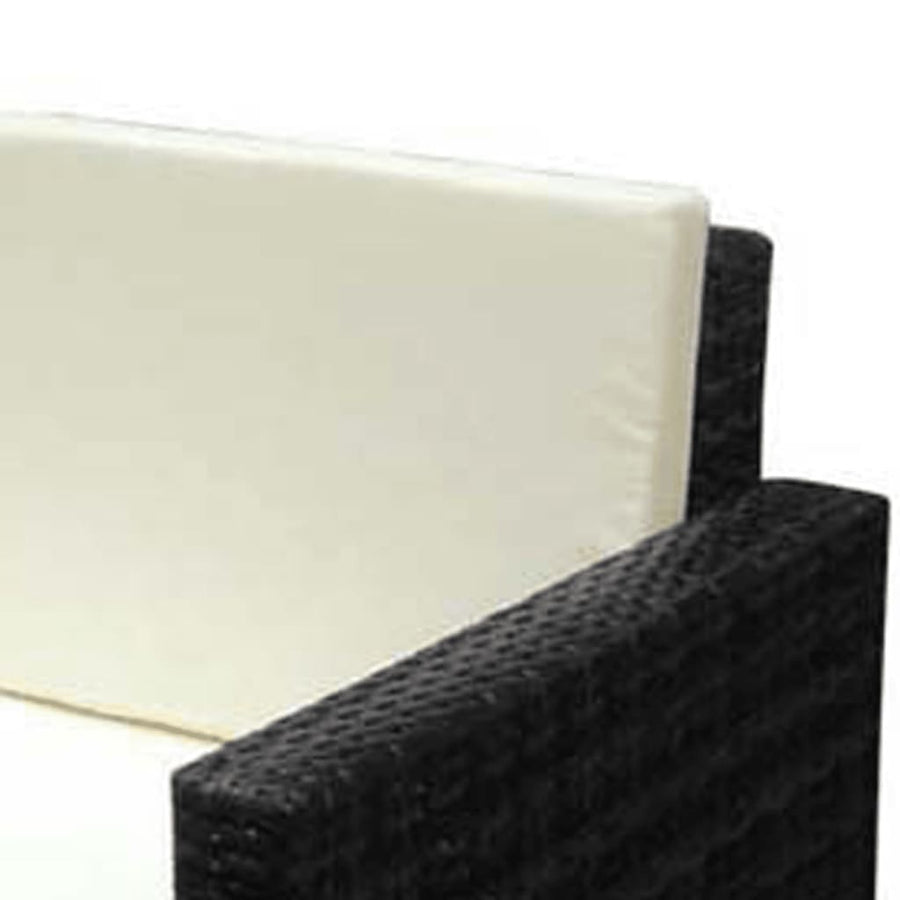 -Delige Loungeset Met Kussens Poly Rattan Zwart en wit