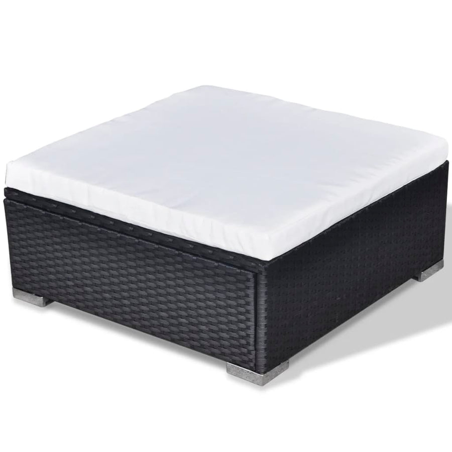 5-Delige Loungeset Met Kussens Poly Rattan Zwart