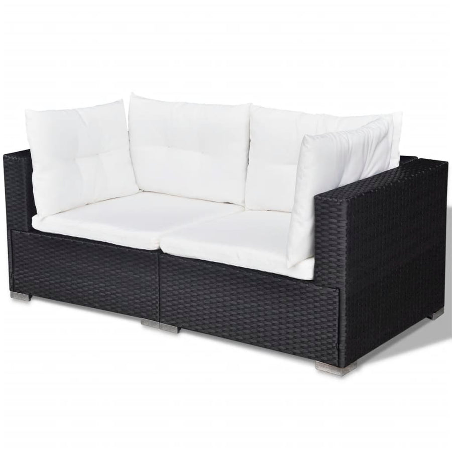 6-Delige Loungeset Met Kussens Poly Rattan Zwart