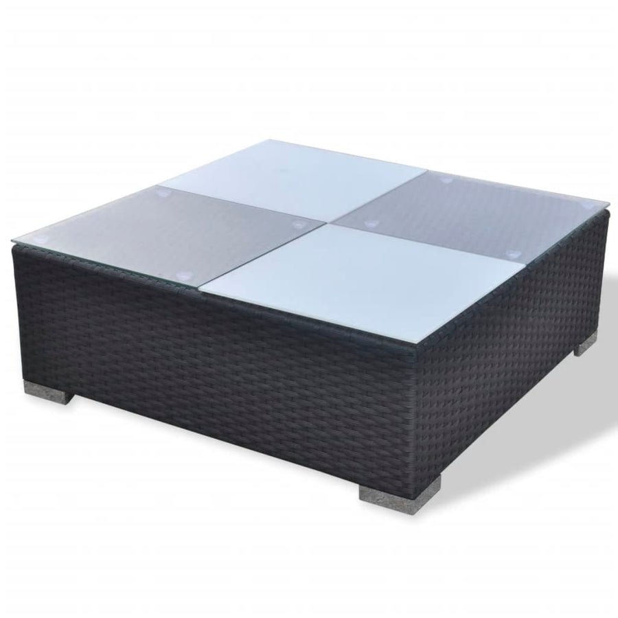 6-Delige Loungeset Met Kussens Poly Rattan Zwart