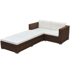 -Delige Loungeset Met Kussens Poly Rattan Bruin