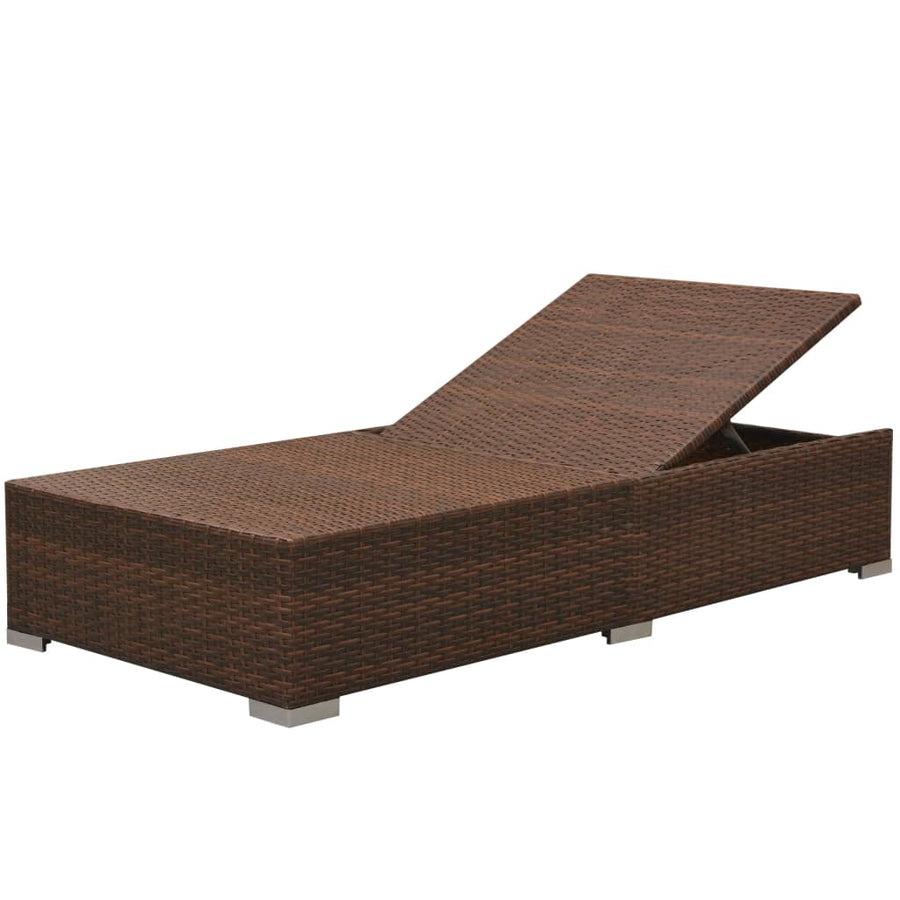 -Delige Loungeset Met Kussens Poly Rattan Bruin