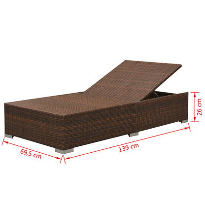 -Delige Loungeset Met Kussens Poly Rattan Bruin