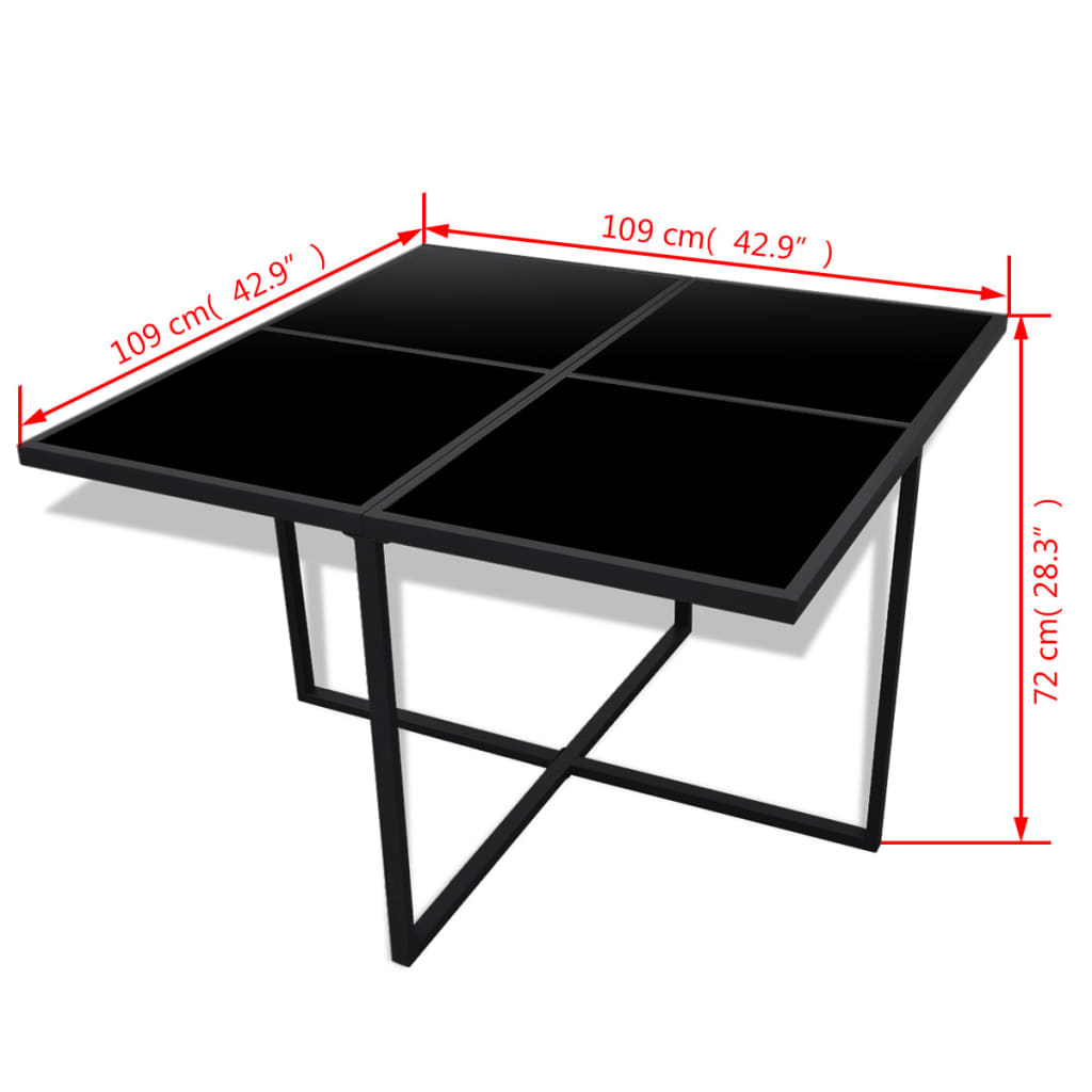 -Delige Tuinset Met Kussens Poly Rattan 9 Zwart