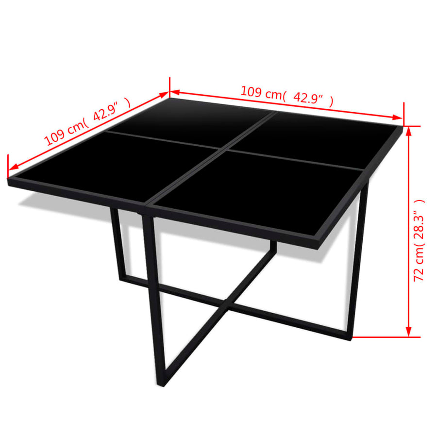 -Delige Tuinset Met Kussens Poly Rattan 9 Zwart