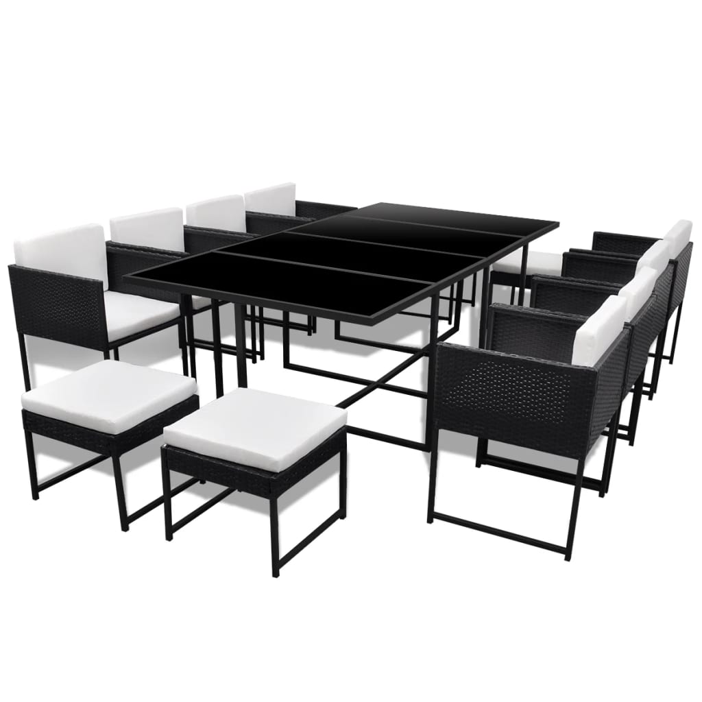 13-Delige Tuinset Met Kussens Poly Rattan 12