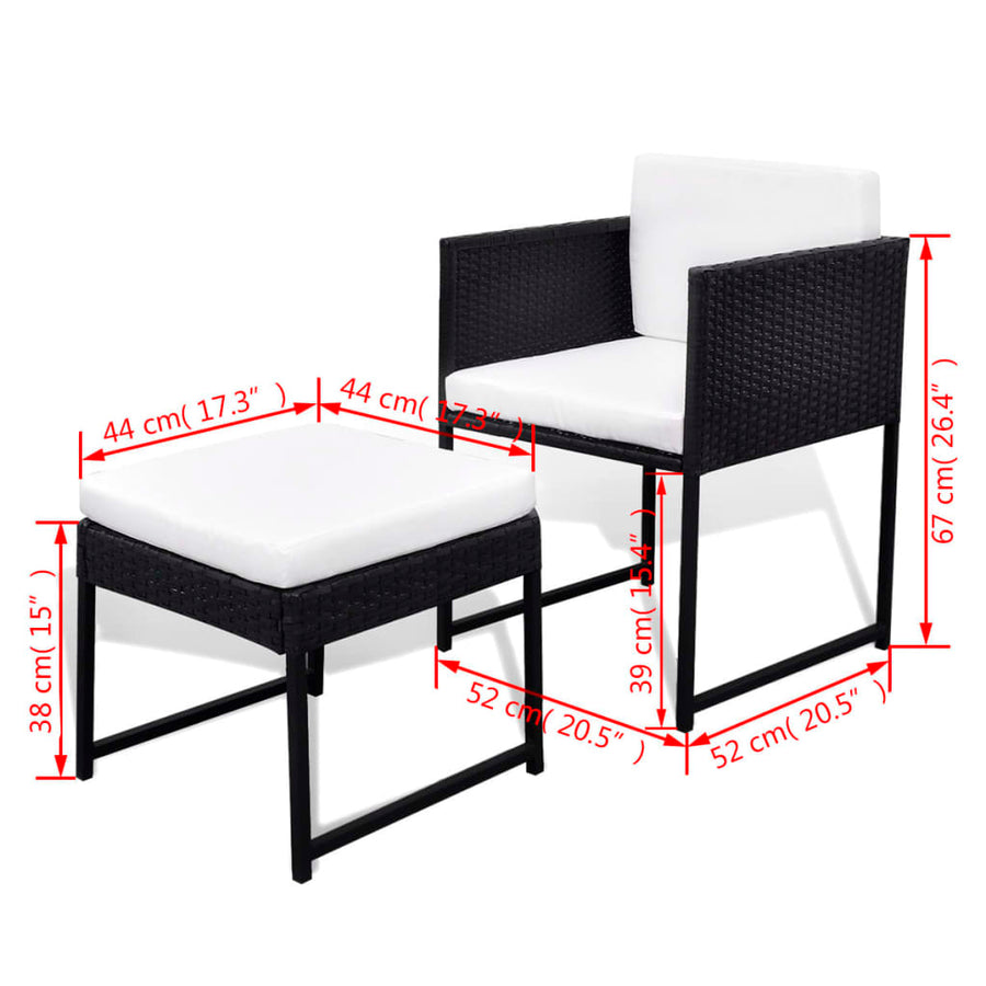 13-Delige Tuinset Met Kussens Poly Rattan 12