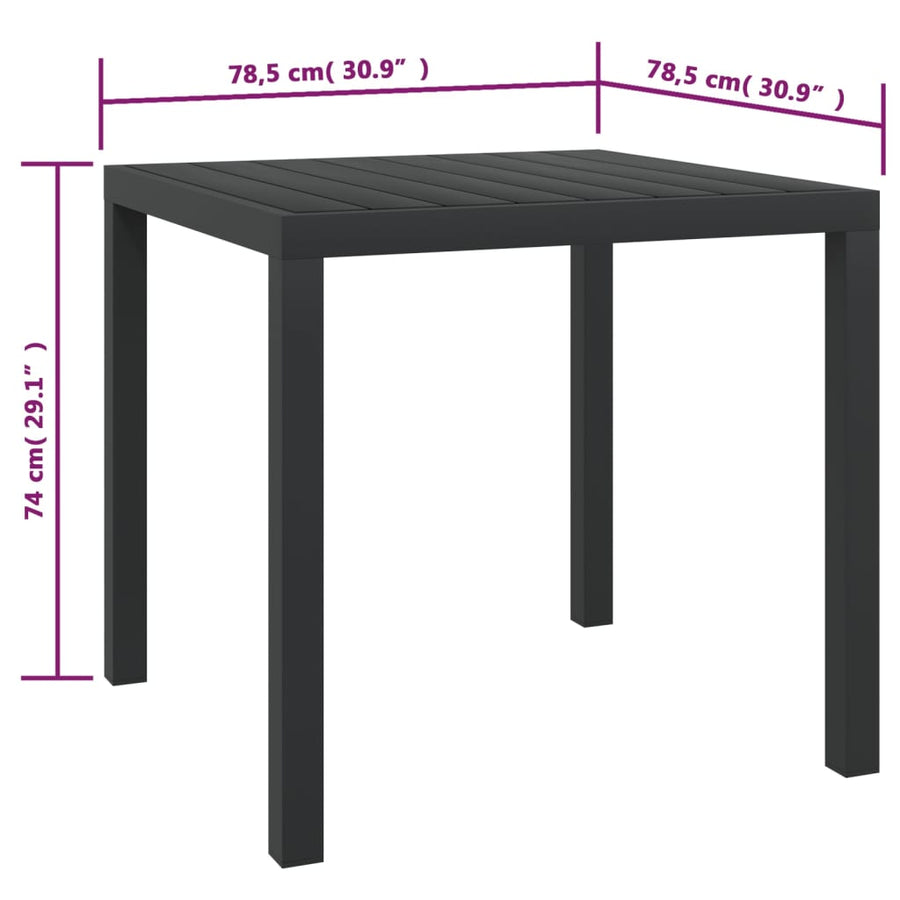 Tuintafel Aluminium En Hkc 80 x 80 x 74 cm