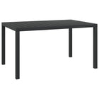 Garden table 150x90x74 cm aluminum and HKC black